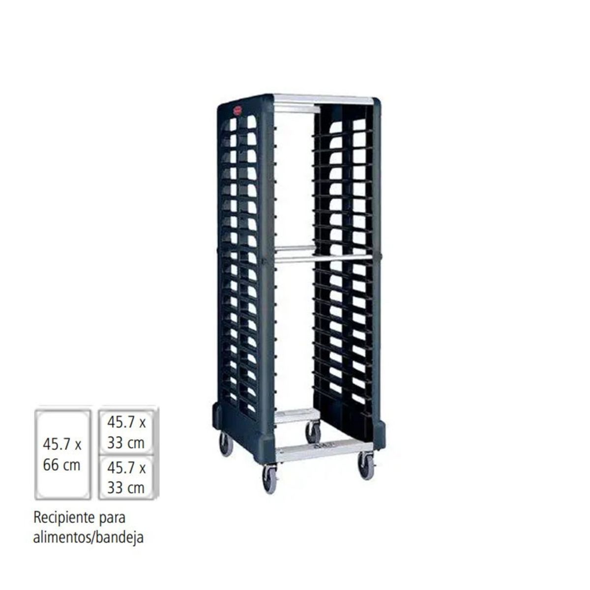 IMAHE - CARRO TRANSPORTA CAJA DE ALIMENTOS Y BANDEJAS NEGRO 3320BK IMAHE