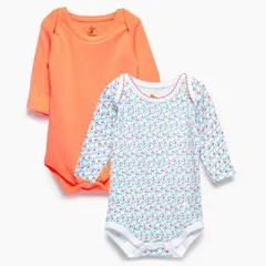 COYOTE KIDS - Pack body hojas blanco naranjo algodón peruano - Blanco