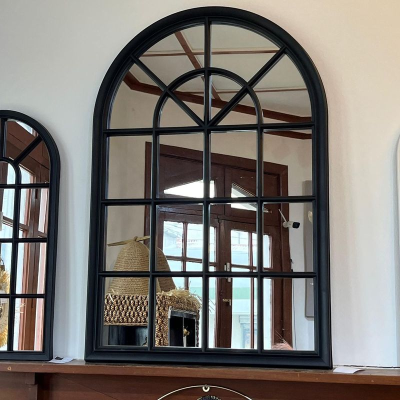 GENERICO - Espejo Grande Diseño Ventana Color Negro