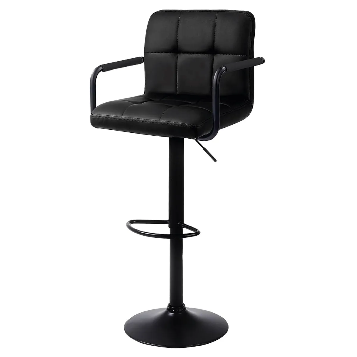 HOMELY - Silla De Bar Piso Taburete Homely Noir Comfort 61-81CM Negro