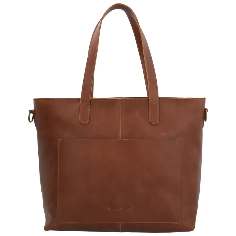 HUSH PUPPIES - Cartera Cuero Mujer Beatrice Tote Café HUSH PUPPIES