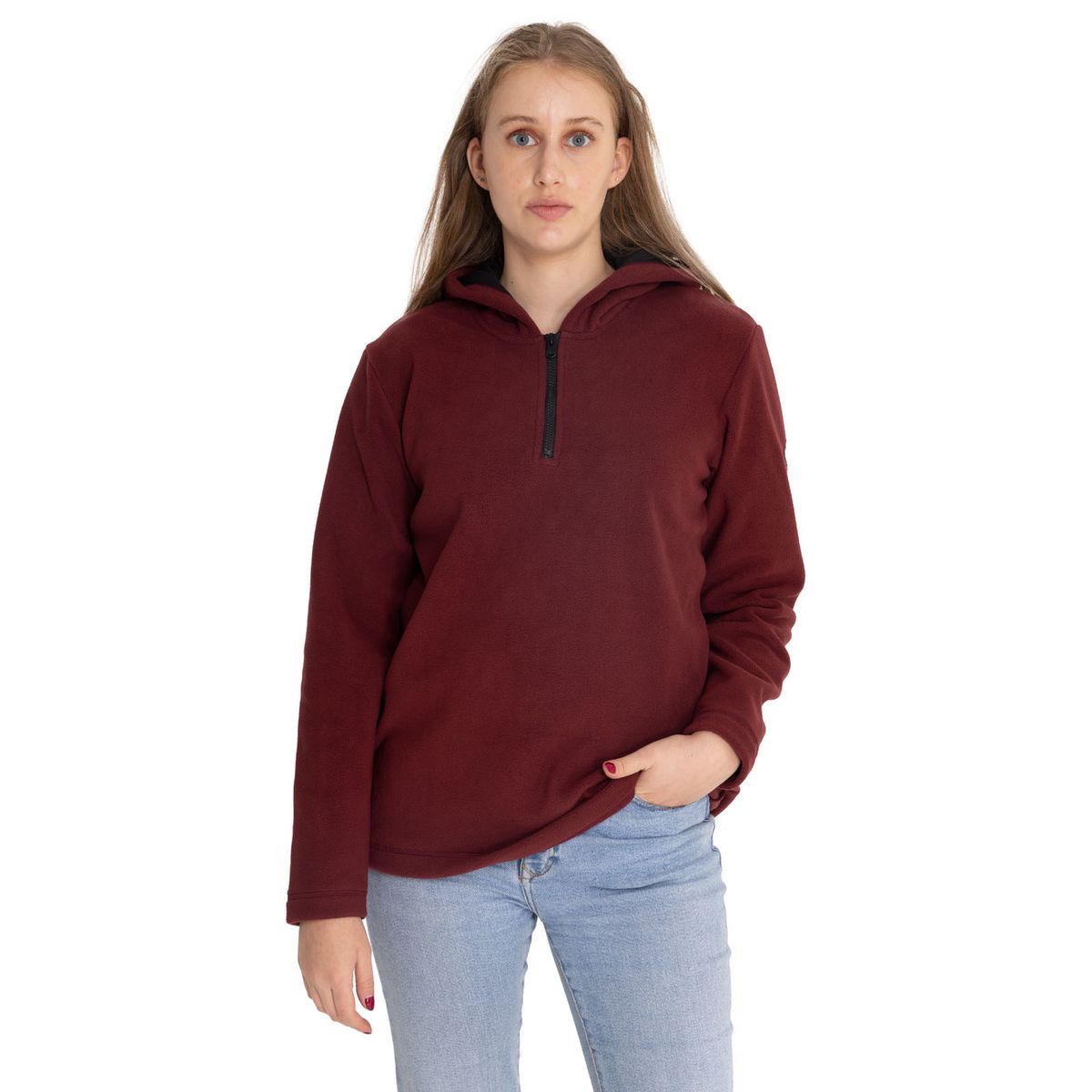 CAT - Polar Mujer W Quarter Zip Polar Burdeo CAT