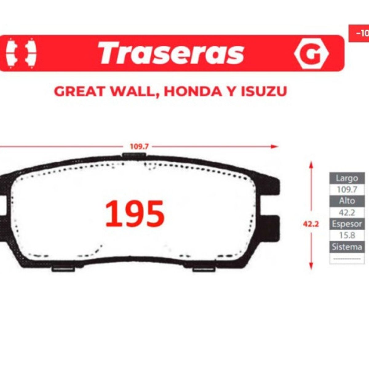GENERICO - Pastilla de Freno - Gtx Premium plus