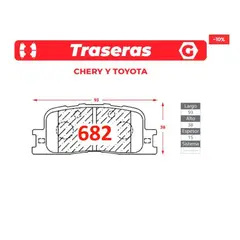 GENERICO - Pastilla de Freno - Chery - Toyota - Gtx Premium plus