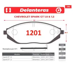 GENERICO - Pastilla de Freno - Chevrolet Spark - Gtx Premium plus