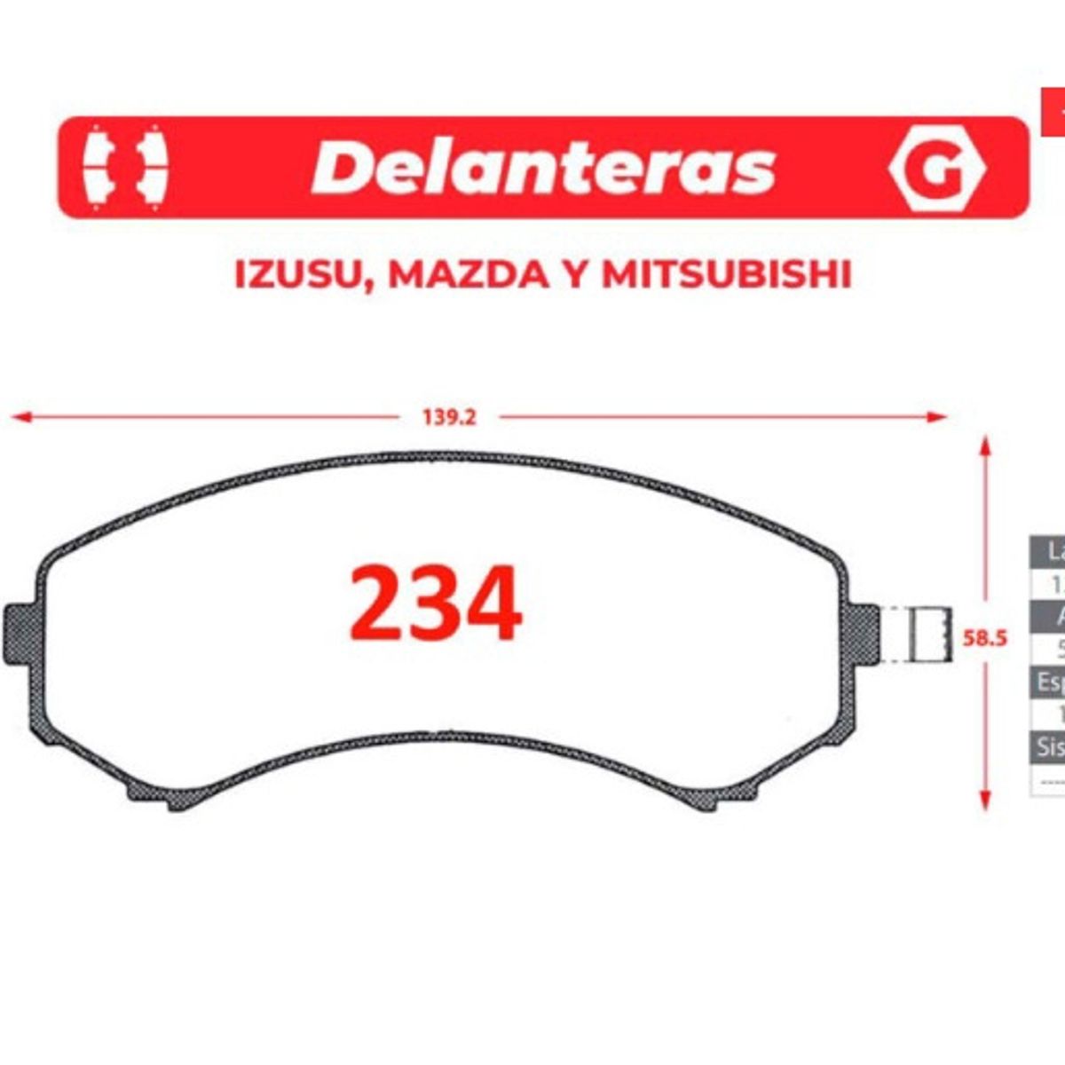 GENERICO - Pastilla de Freno - Gtx Premium plus