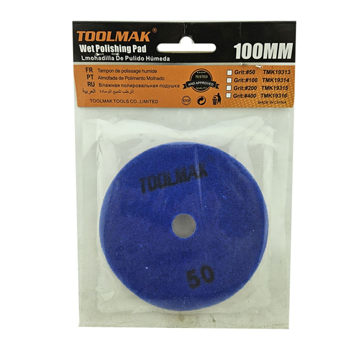 GENERICO - Disco Lija P Pulir Marmol Granito 4 Pulgadas Tmk Grano 50