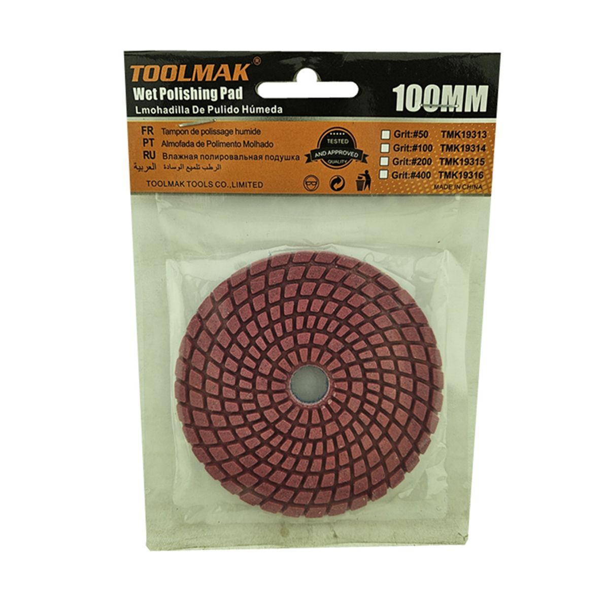 GENERICO - Disco Lija P Pulir Marmol Granito 4 Pulgadas Tmk Grano 50