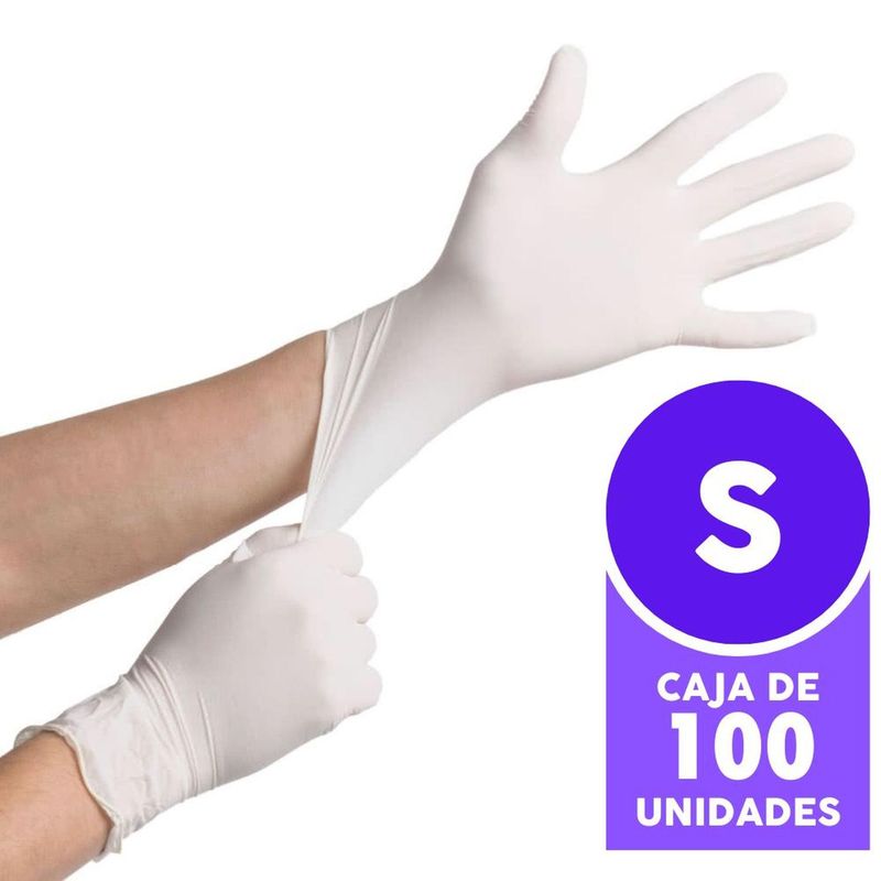 BOTICAMED - Guantes de látex desechables Boticamed (Caja de 100 unidades) - S