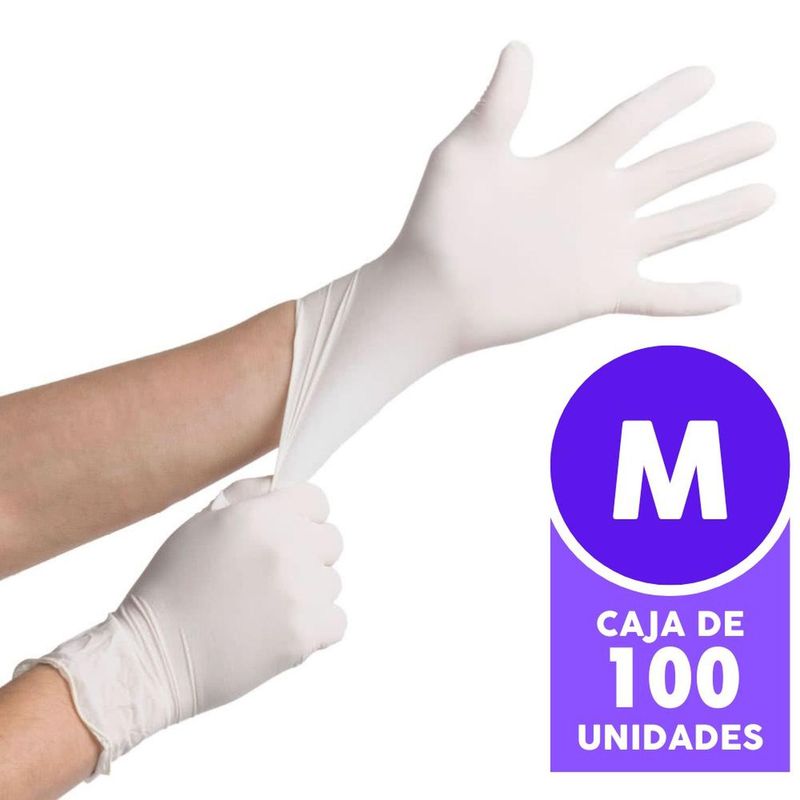 BOTICAMED - Guantes de látex desechables Boticamed (Caja de 100 unidades) - M