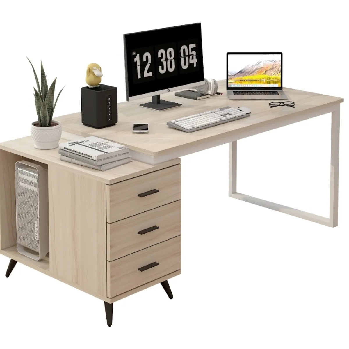 HOMER DESIGN - Escritorio Moderno Con Cajoneras 120x60x75cm Para Oficina…