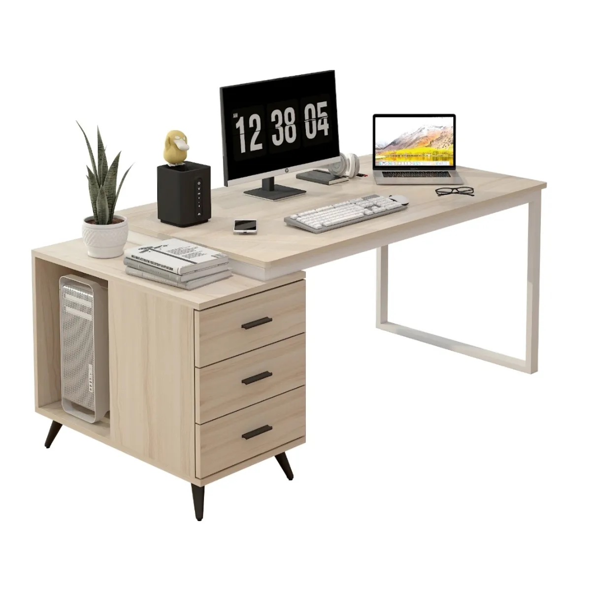 HOMER DESIGN - Escritorio Moderno Con Cajoneras 120x60x75cm Para Oficina…