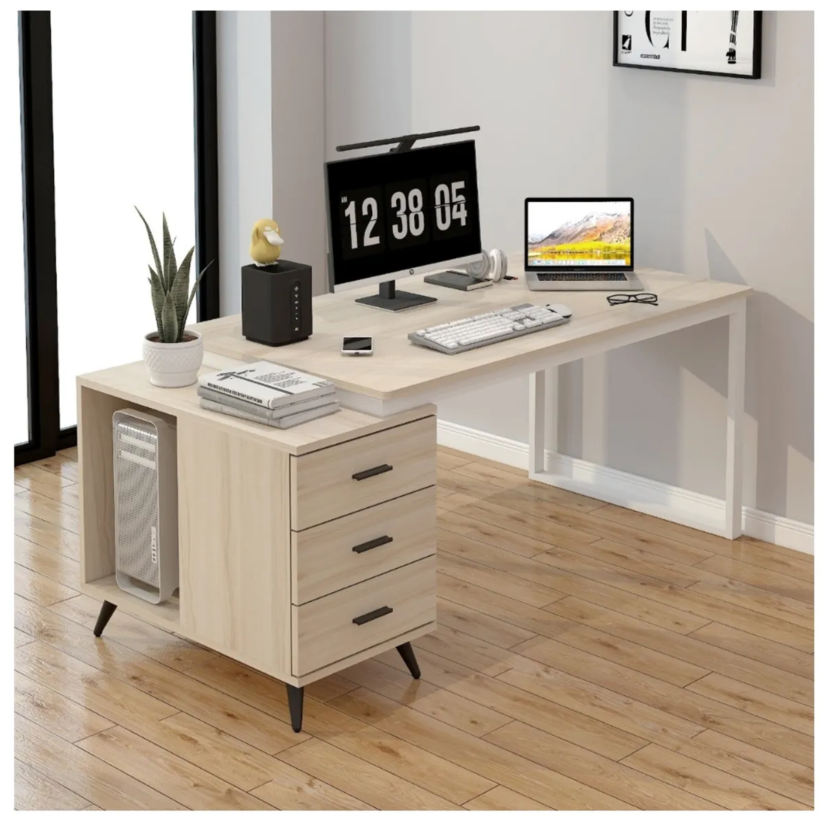 HOMER DESIGN - Escritorio Moderno Con Cajoneras 120x60x75cm Para Oficina…