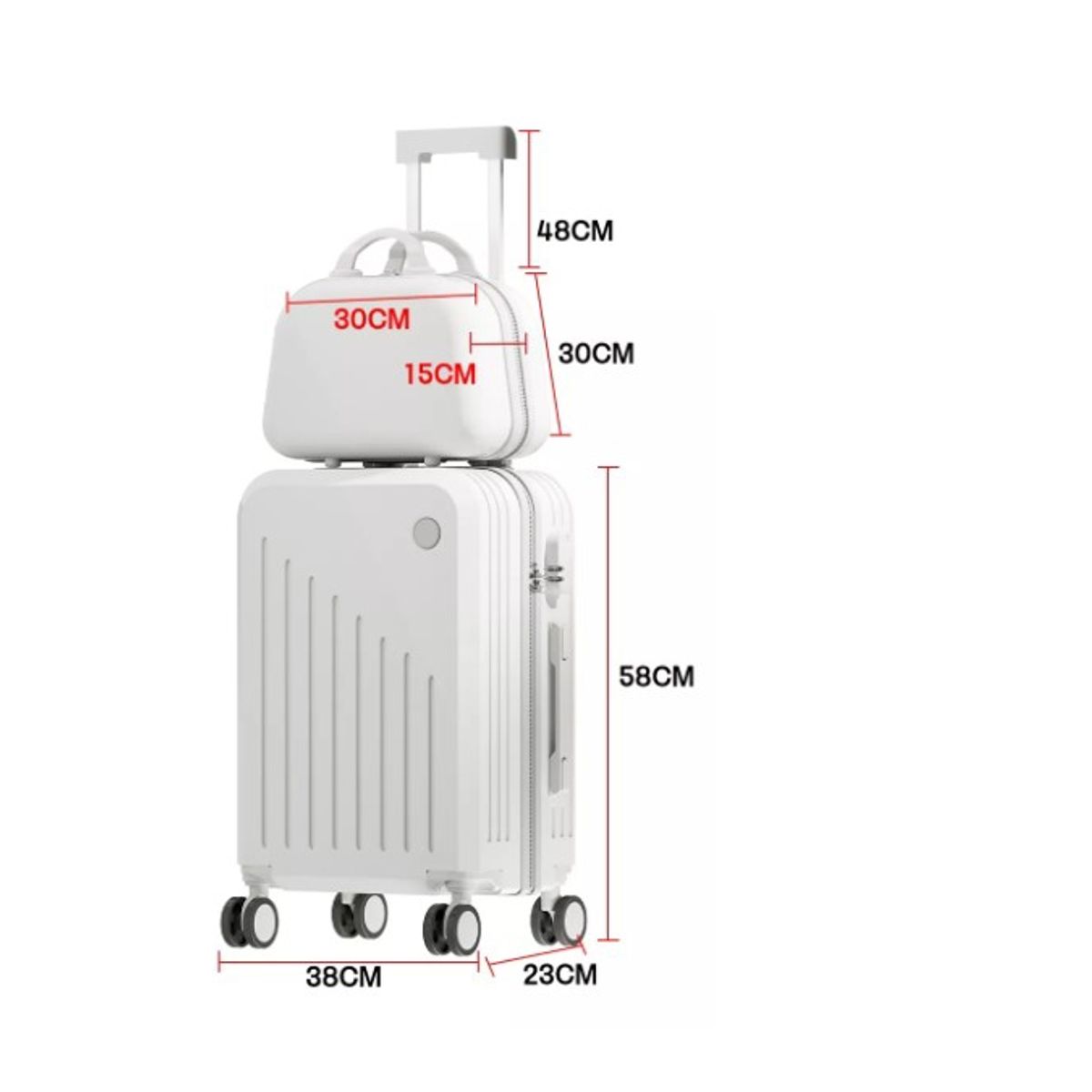 GENERICO - Maletas De Cabina Mano De Viaje 21in 2pcs Blanco