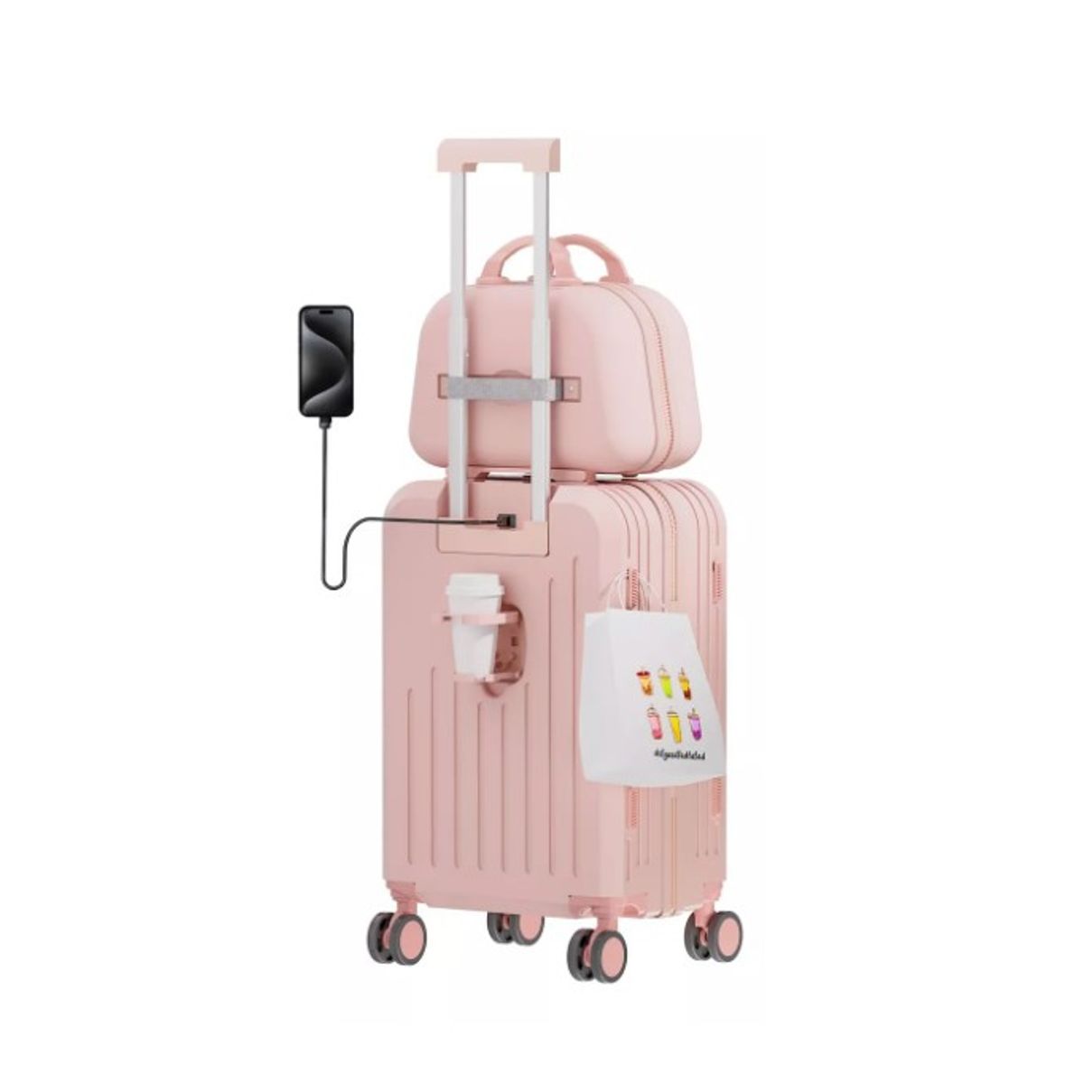 GENERICO - Maletas De Cabina Mano De Viaje 21in 2pcs  Rosa