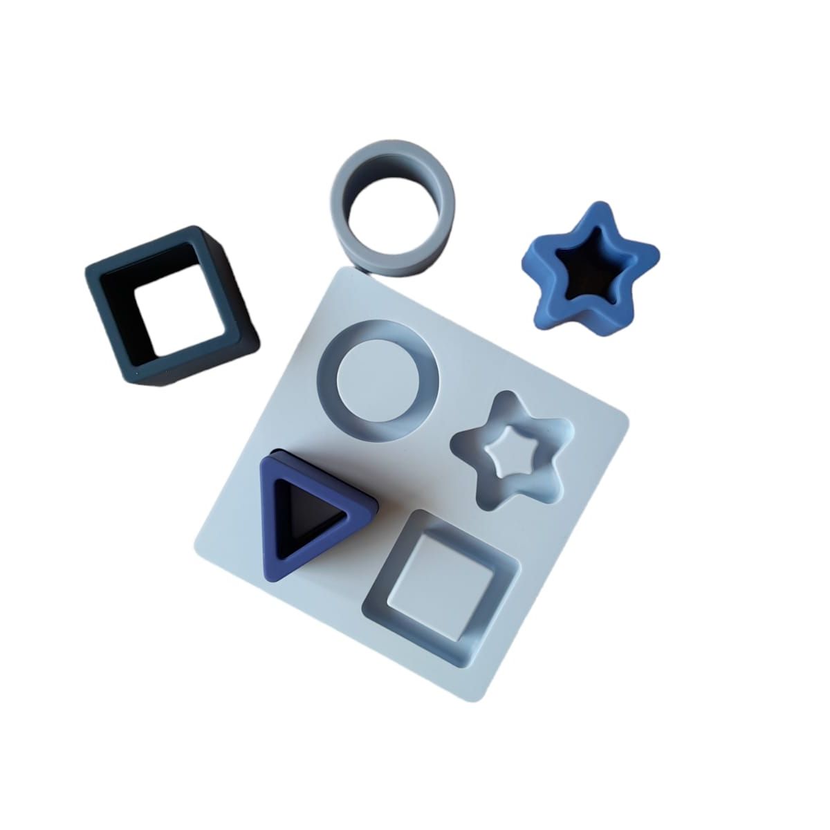 GENERICO - Juguete de Silicona puzzle de figuras geométricas