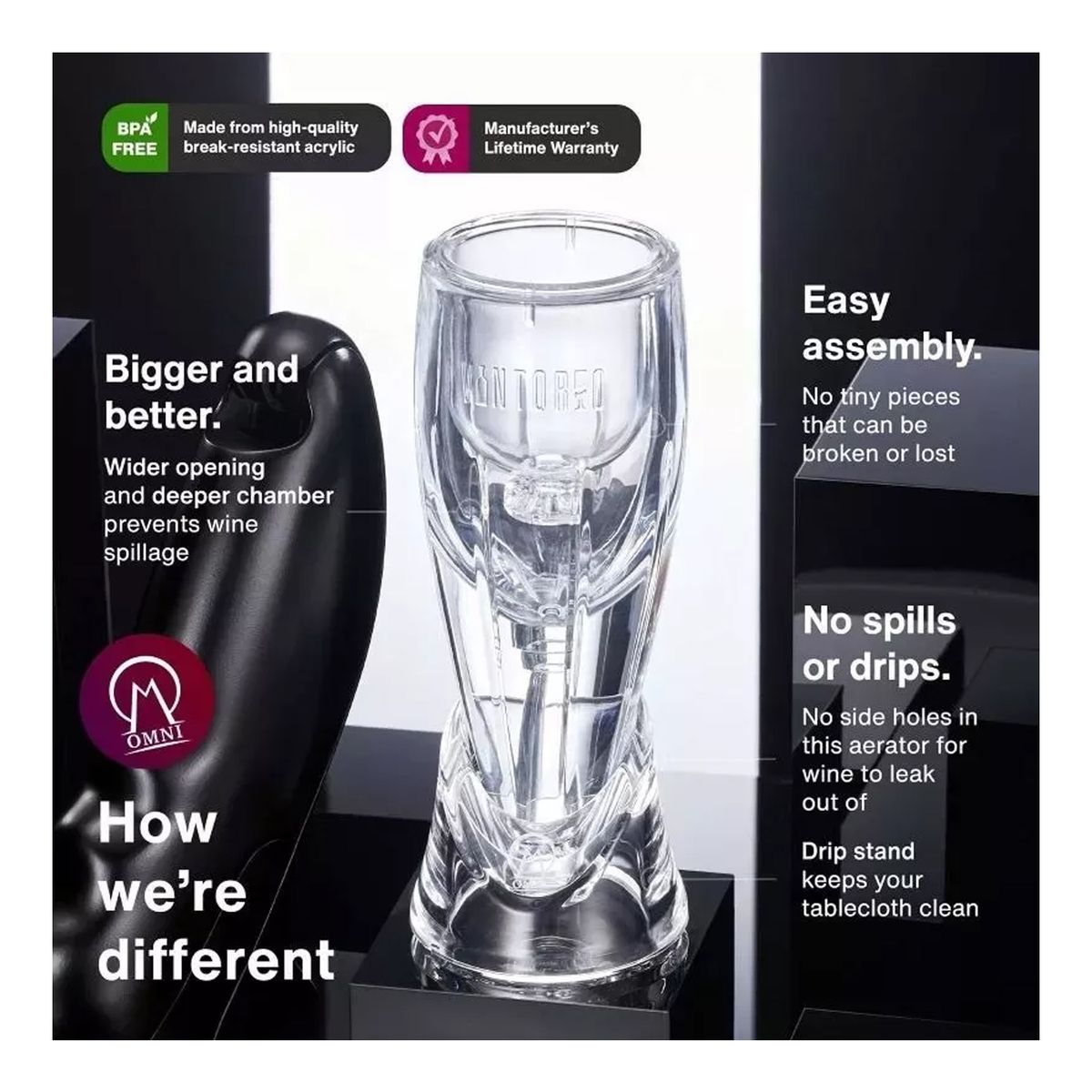 GENERICO - Aireador De Vinos Decantador Vino Tipo Oxigenador Filtro