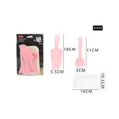 GENERICO - Juego De Cubiertos Rosa 21 Pcs