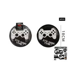 GENERICO - Plato De Cartón Diseño Gamer 18Cm