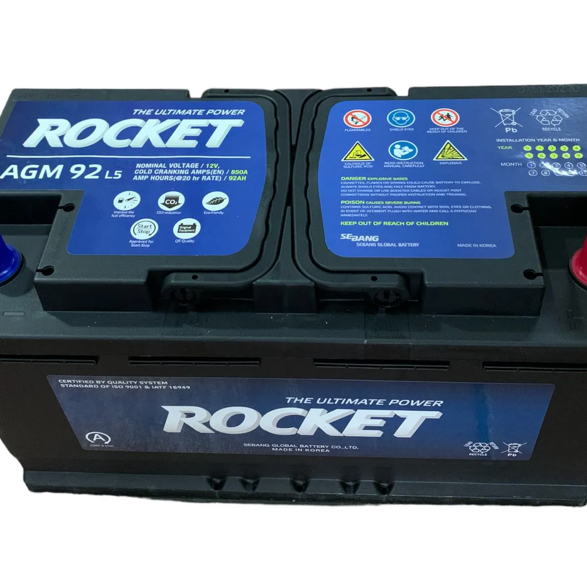 ROCKET - batería star stop 92 ah