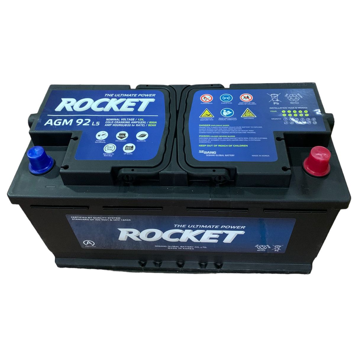 ROCKET - batería star stop 92 ah