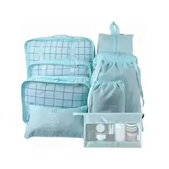 GENERICO - Set 9 Organizadores De Equipaje De Viaje Bolsa Ropa Interior Celeste
