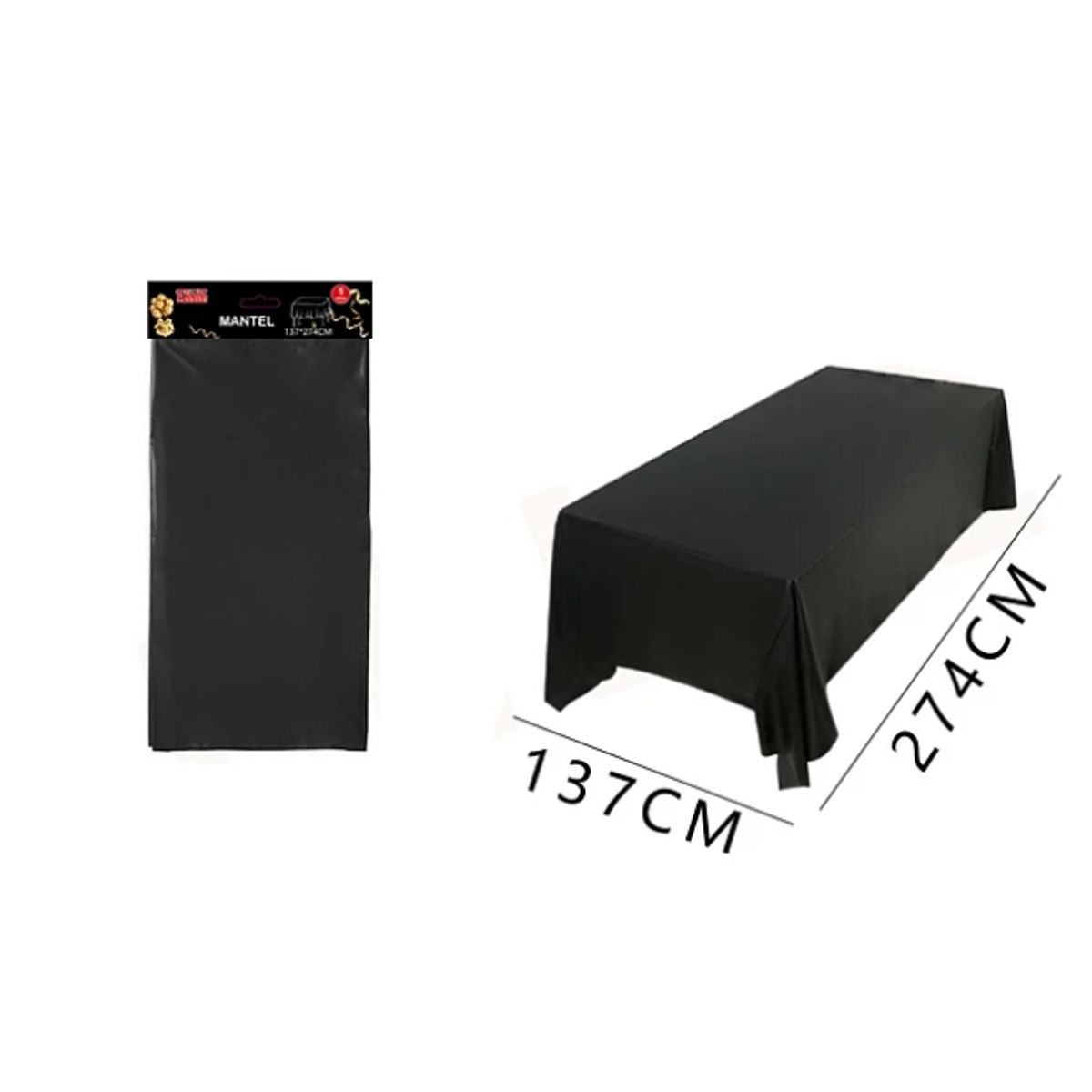 GENERICO - Mantel Plástico Negro 137x274Cm