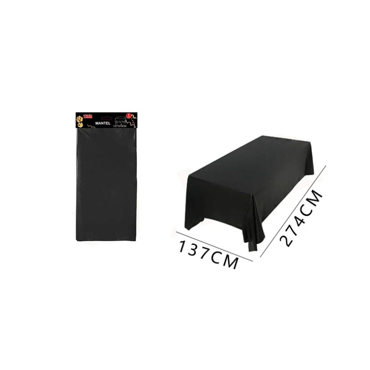 GENERICO - Mantel Plástico Negro 137x274Cm