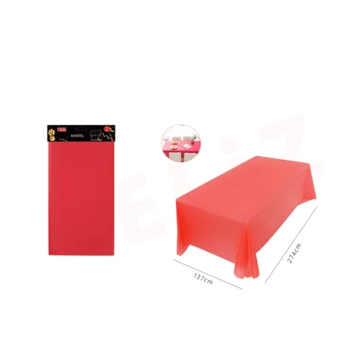 GENERICO - Mantel Plástico Rojo 137 x 274 Cm