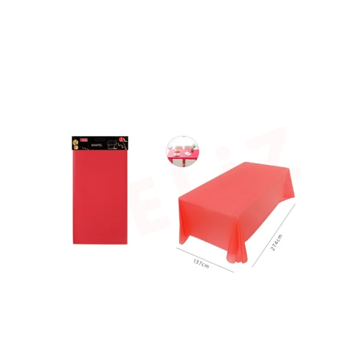 GENERICO - Mantel Plástico Rojo 137 x 274 Cm