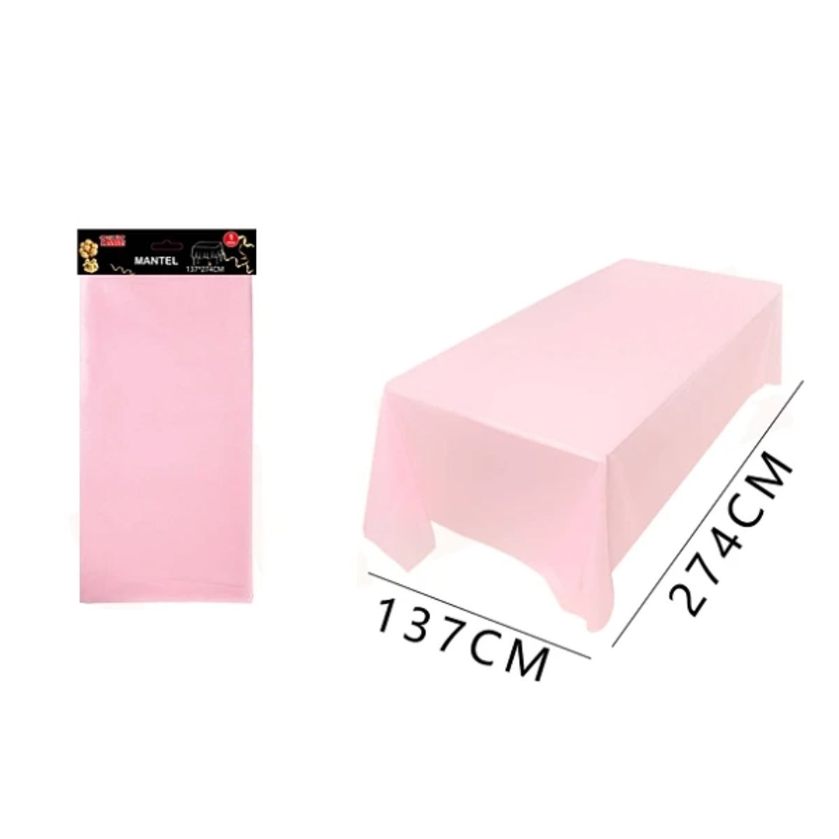 GENERICO - Mantel Plástico Rosado 137x274Cm