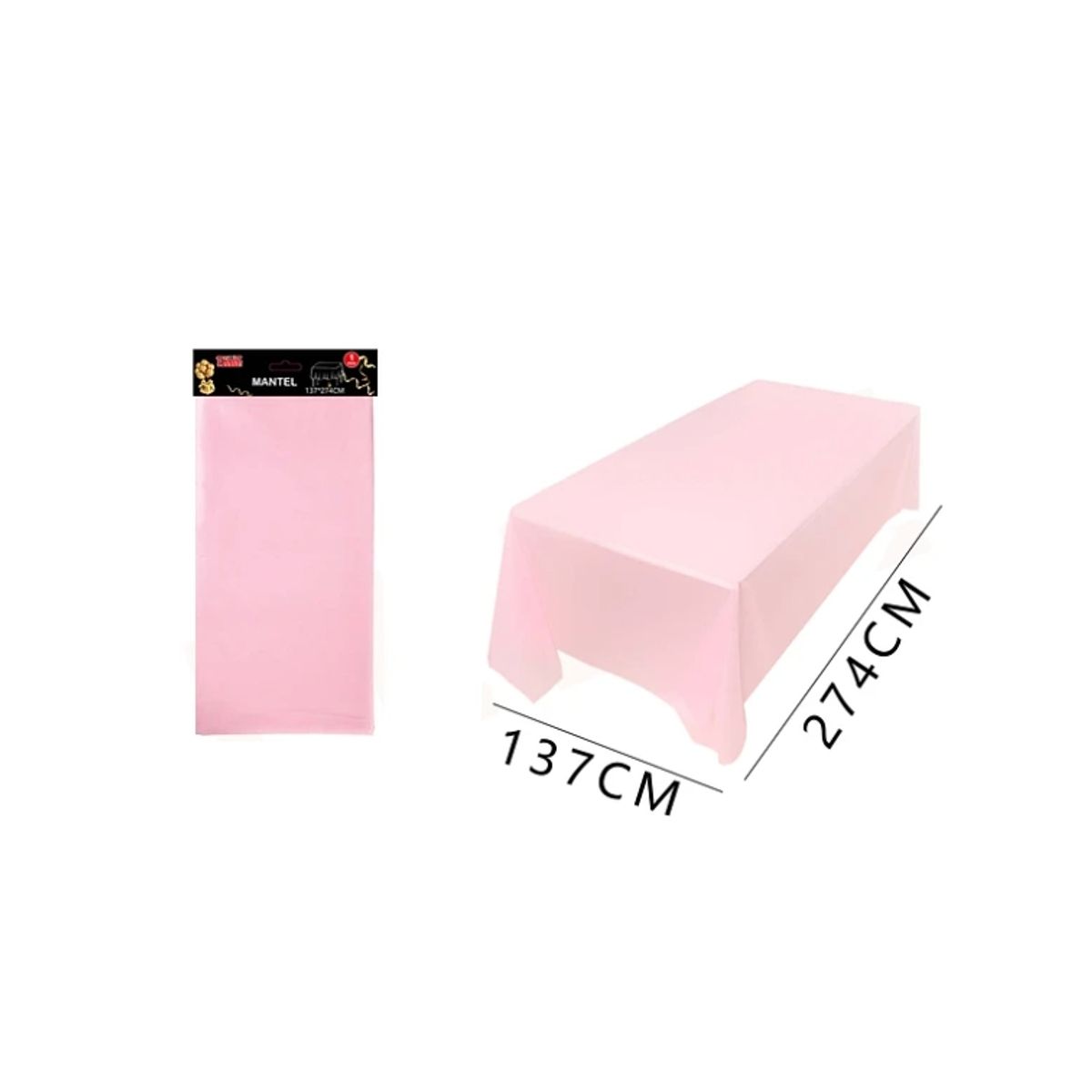 GENERICO - Mantel Plástico Rosado 137x274Cm
