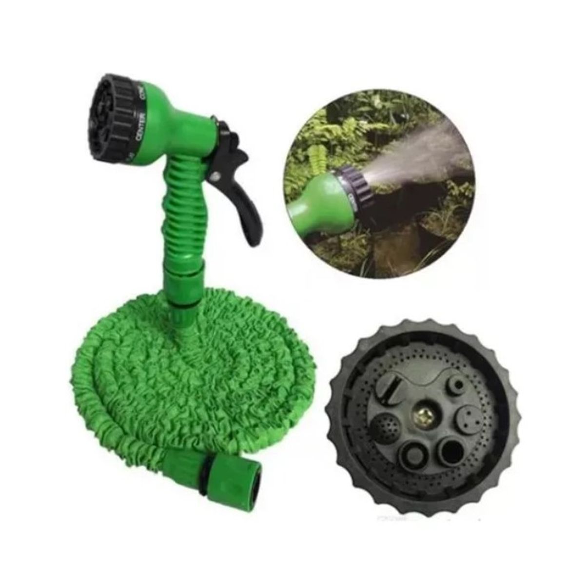 GENERICO - Manguera Retráctil Expandible 30 Metros - Verde.