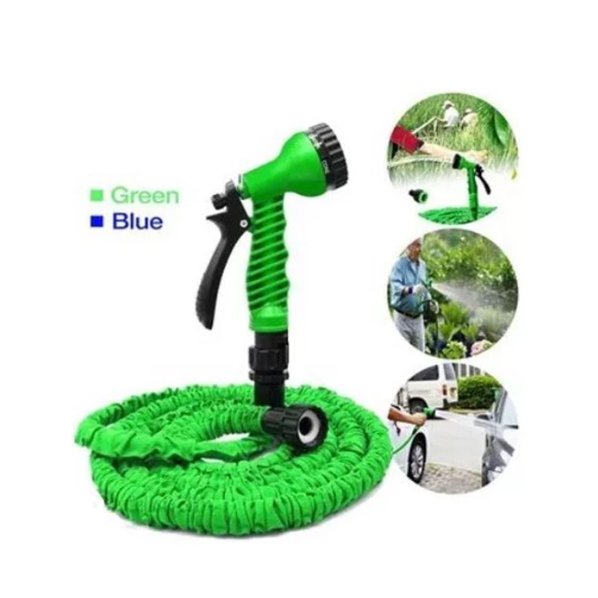 GENERICO - Manguera Retráctil Expandible 30 Metros - Verde.