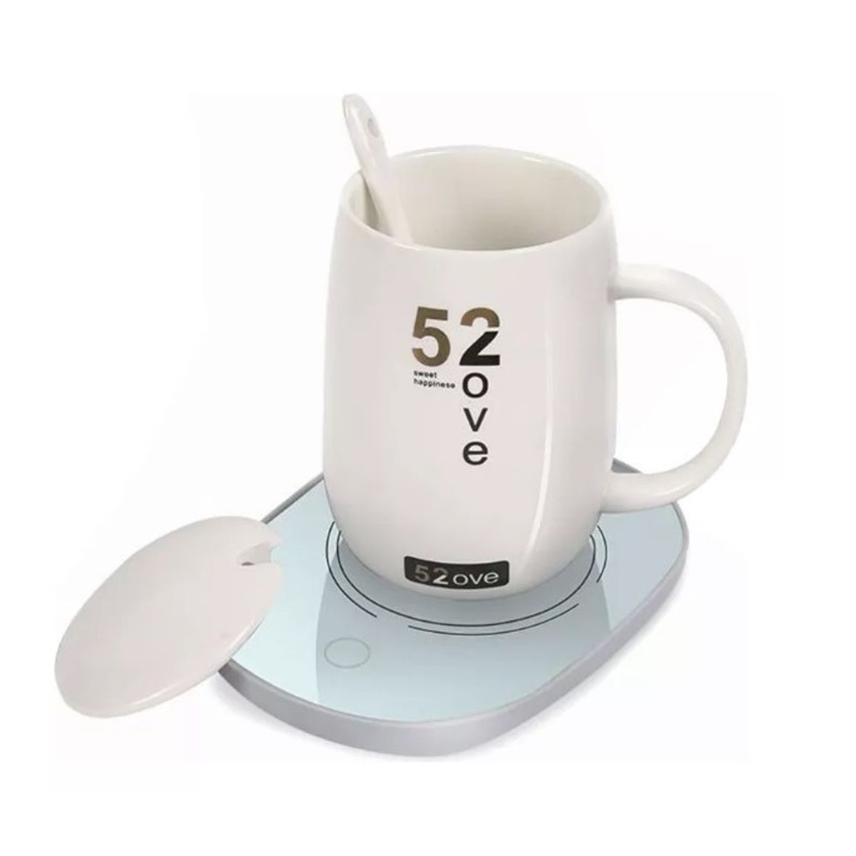 GENERICO - Taza De Café Cerámica Con Calentador Eléctrico Con Tapa