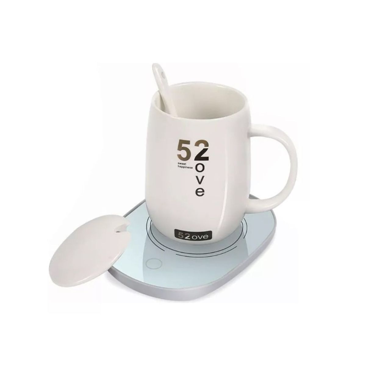 GENERICO - Taza De Café Cerámica Con Calentador Eléctrico Con Tapa