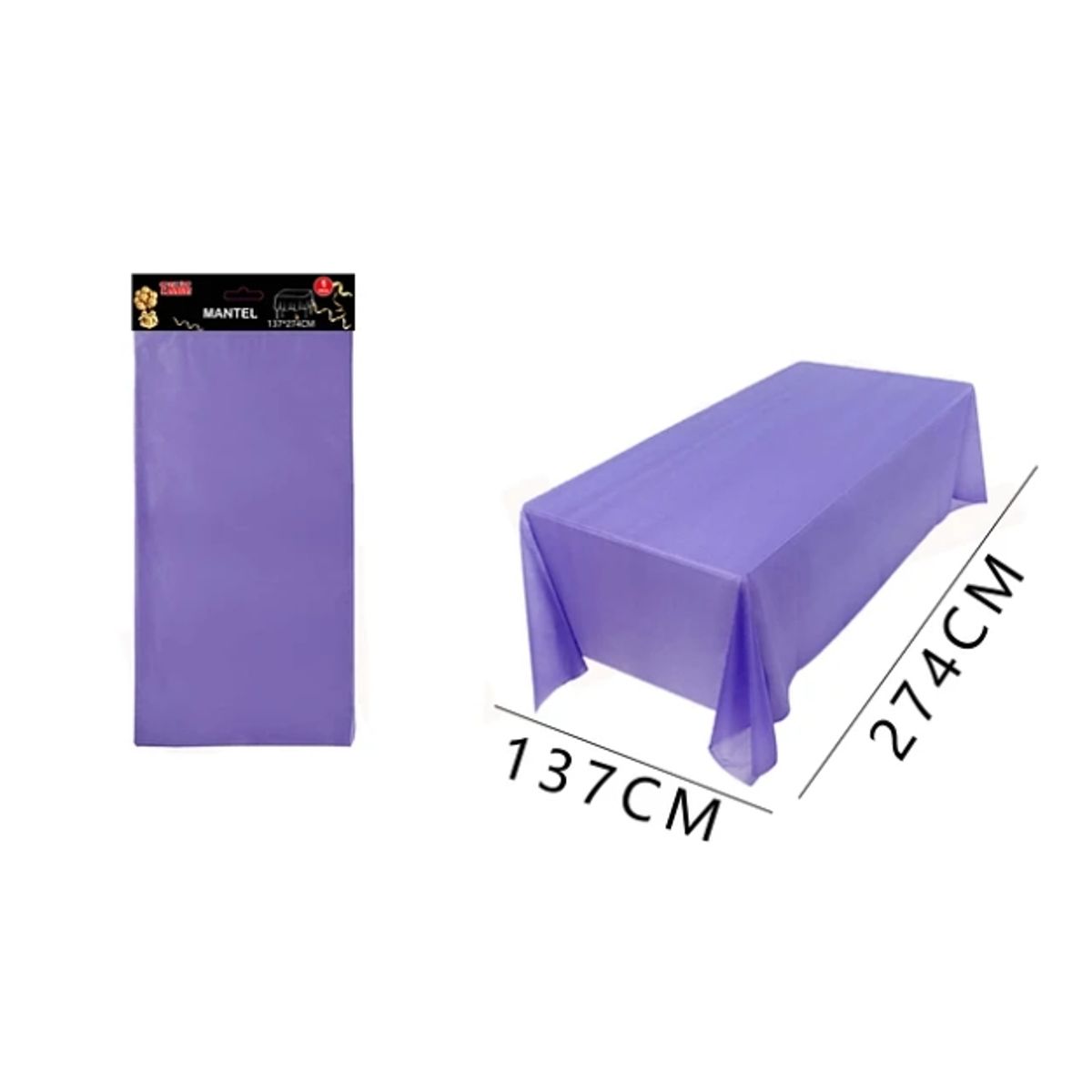 GENERICO - Mantel Plástico Morado 137x274Cm