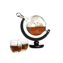 GENERICO - Juego Decantador De Whisky 850 Ml Y 2 Vasos De Vidrio 450 Ml.