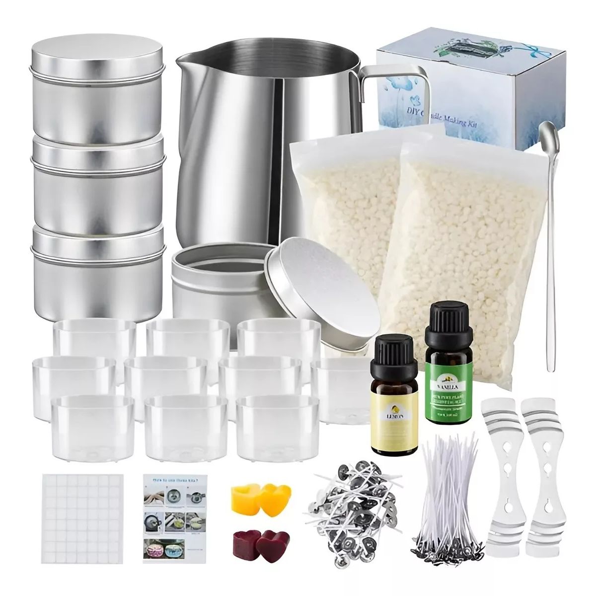 GENERICO - Kit Para Hacer Velas Insumos Velas Moldes Para Velas 153 Pzs
