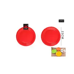 GENERICO - Plato De Cartón Redondo Rojo 23Cm