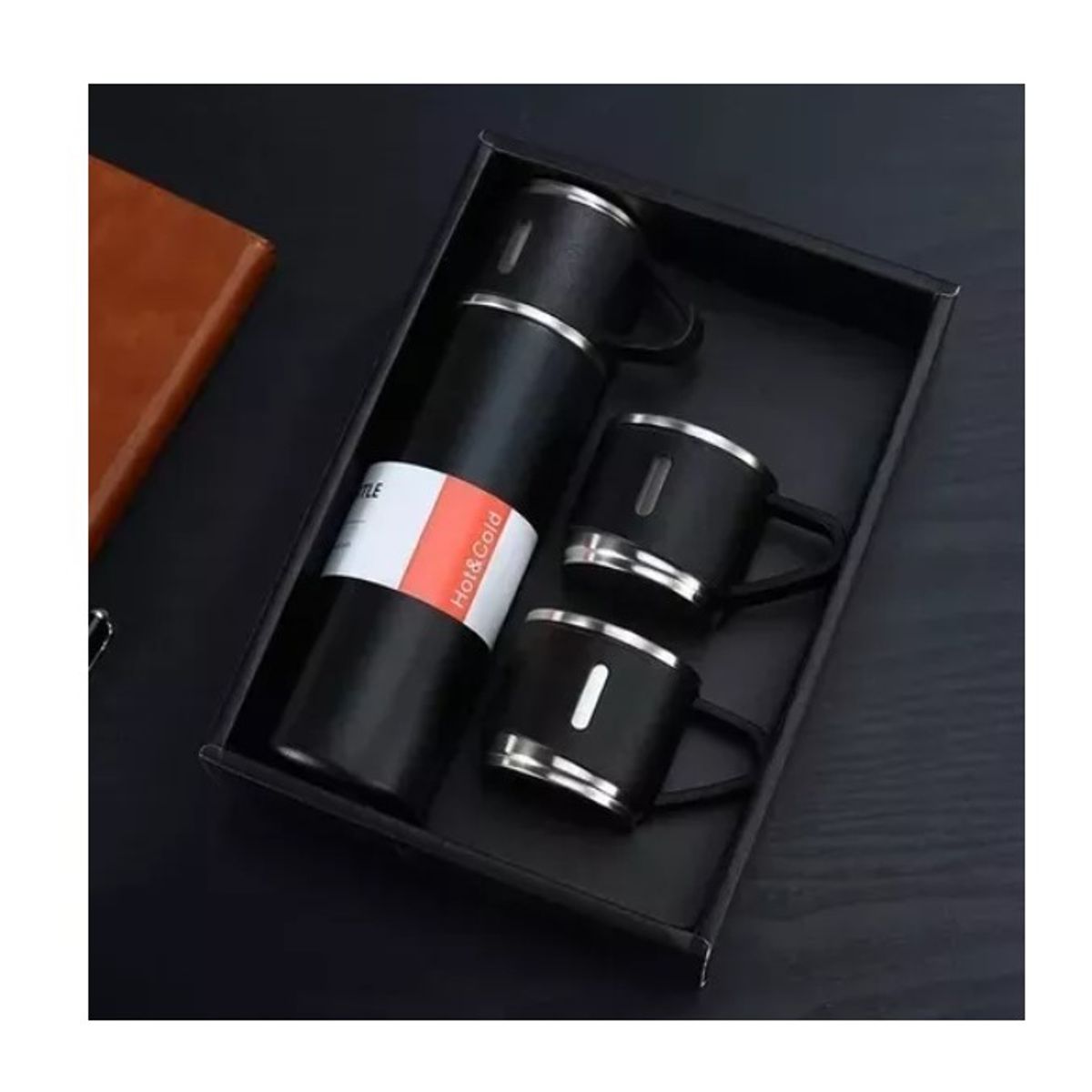 GENERICO - Set Termos  Para Agua Caliente Termo Cafe + 2 Tazas 500 Ml