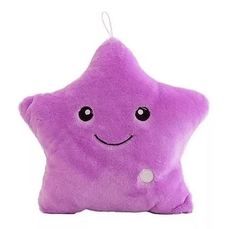 GENERICO - Cojin forma de estrella Luminoso color Morado