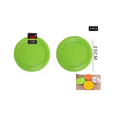 GENERICO - Plato De Cartón Redondo Verde 23Cm
