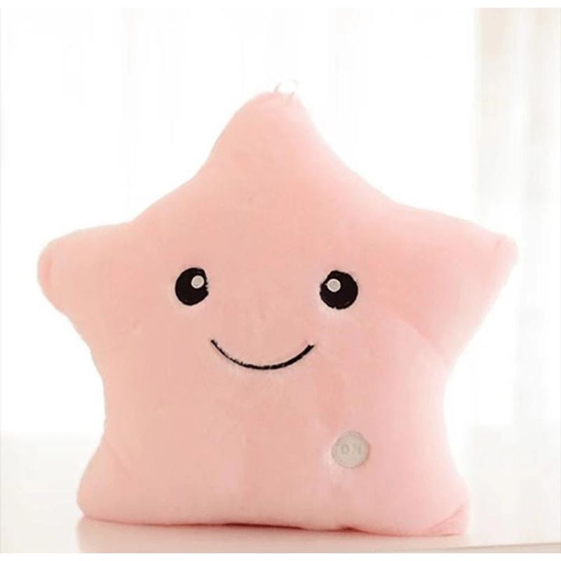 GENERICO - Cojin forma de estrella Luminoso color rosa