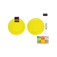 GENERICO - Plato De Cartón Redondo Amarillo 18Cm