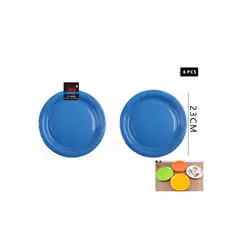 GENERICO - Plato De Cartón Redondo Azul 23Cm