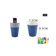 GENERICO - Vaso Azul De Carton 6Pcs