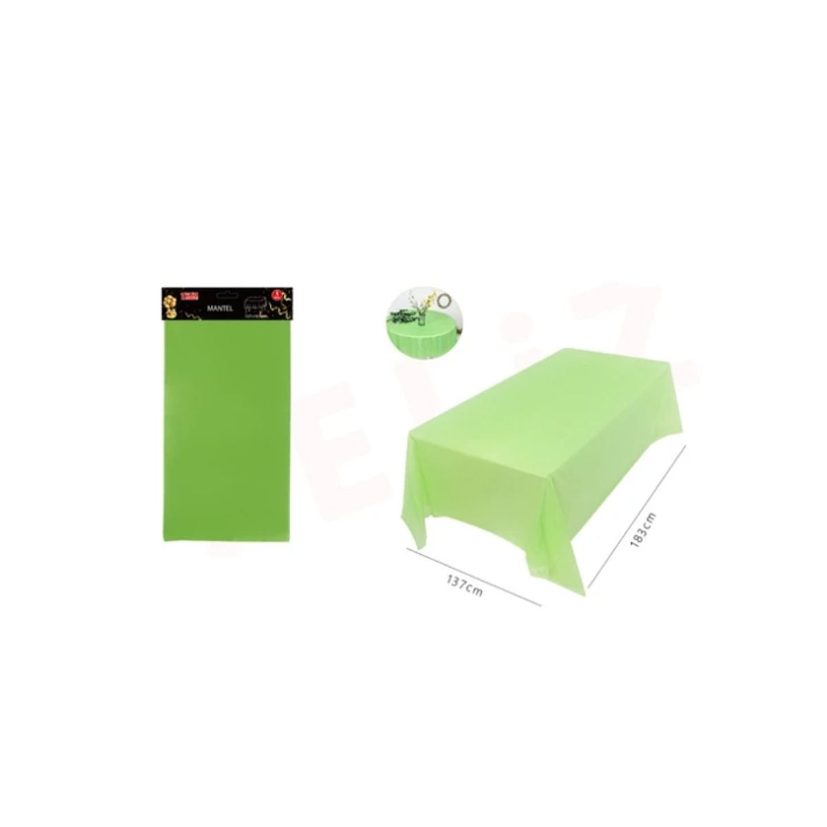 GENERICO - Mantel Plástico Verde 137x183Cm