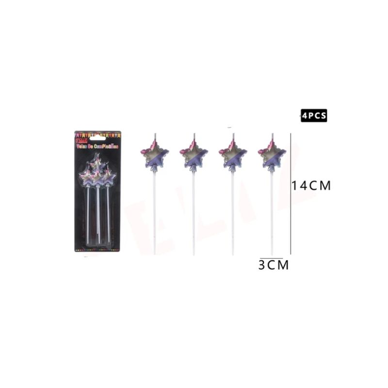 GENERICO - Vela De Cumpleaños De Estrella 4Pcs