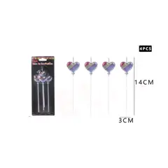 GENERICO - Vela Cumpleaños De Corazon 4Pcs